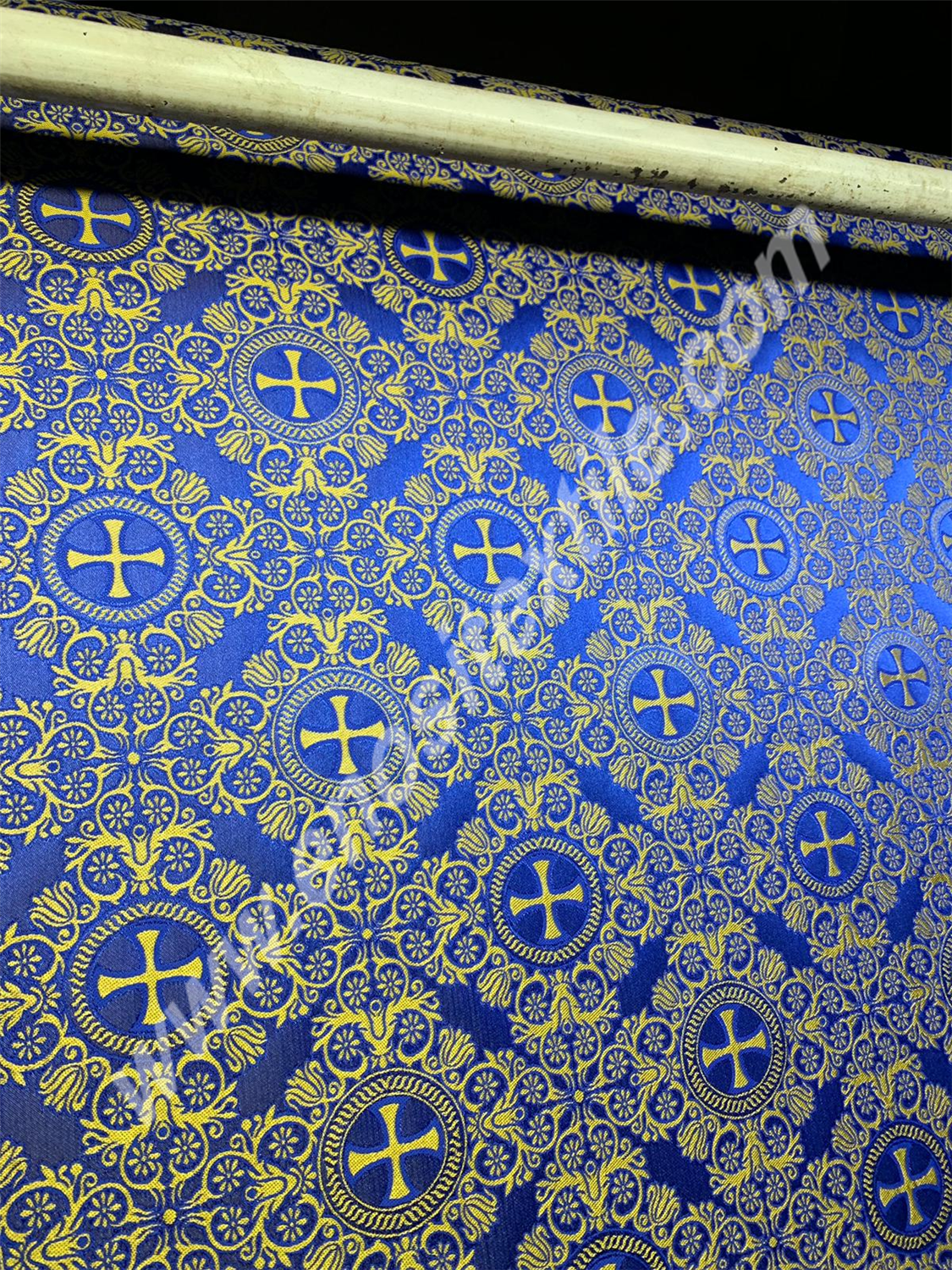 KL-031 Dark Blue-Gold Brocade Fabrics